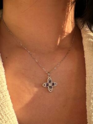 Collier strass en acier inoxydable