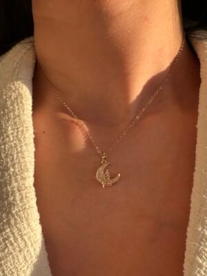 Collier lune en acier inoxydable