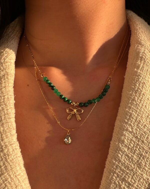 Collier double chaîne en acier inoxydable – Image 2