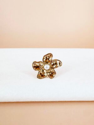 Bague Fleur en acier