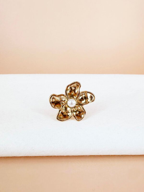 Bague Fleur en acier