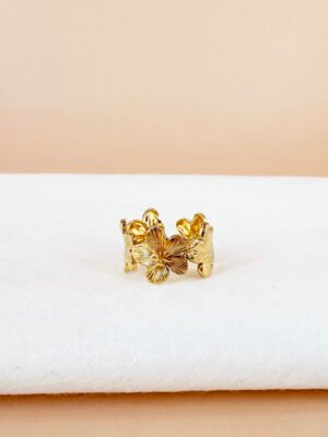 Bague motif Fleurs en acier