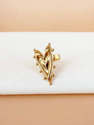 Bague coeur en acier