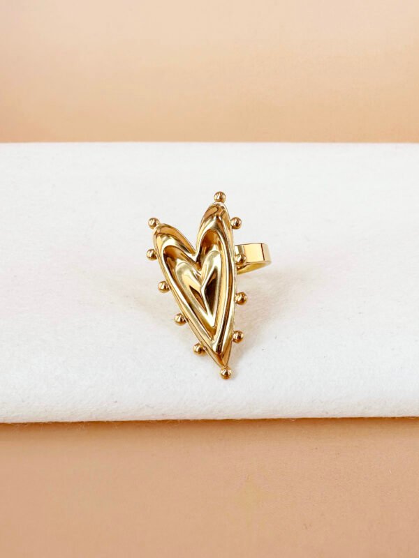 Bague coeur en acier