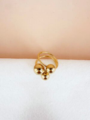 Bague multiple boule en acier