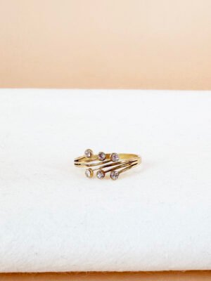 Bague strass en acier