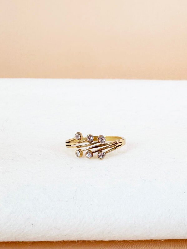 Bague strass en acier