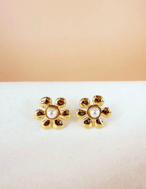 Boucles d'oreilles fleurs en acier inoxydable