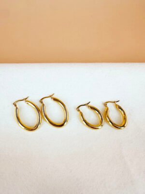 Boucles d’oreilles créoles en acier inoxydable