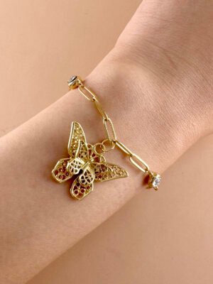 Bracelet chaine papillon en acier inoxydable