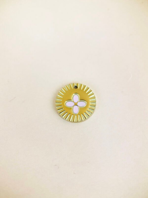 Charm's rond fleur rose