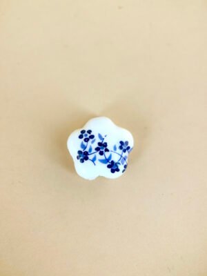 2 perles céramique motif fleur