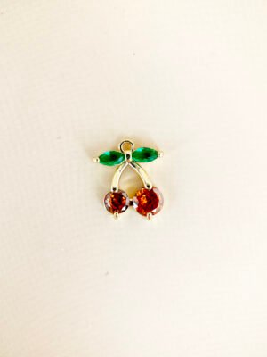 Charm cerise strass