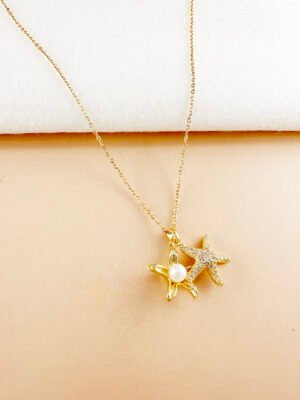 Collier étoile de mer qui s’ouvre en acier inoxydable