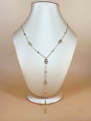 Collier long Y en acier inoxydable