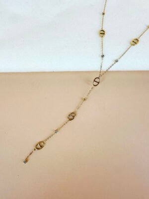 Collier long Y en acier inoxydable
