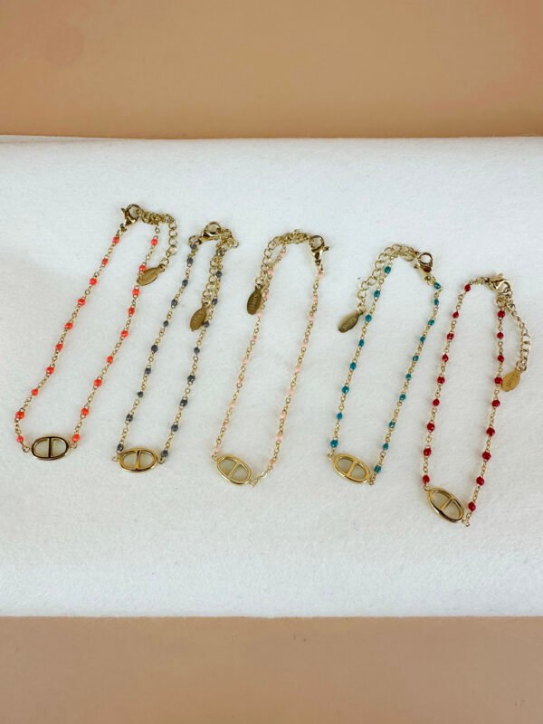 Bracelet chaîne colorée avec maillon – Image 5