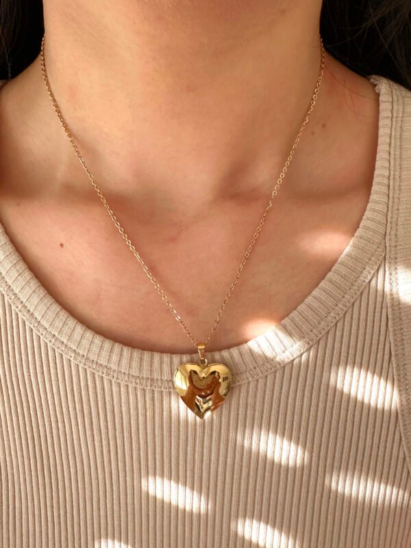 Collier coeur ouvrant en acier inoxydable – Image 4