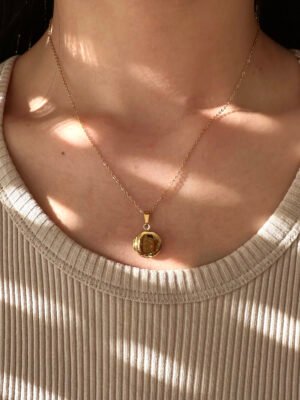 Collier médaillon ouvrant en acier inoxydable