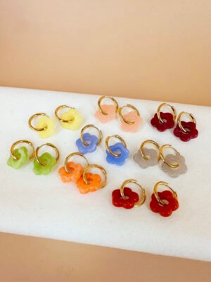 6 pcs Boucles d’oreilles Fleurs