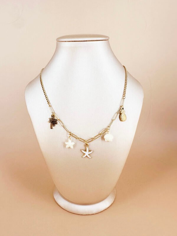 Collier charms étoile de mer, coquillage en acier inoxydable – Image 2