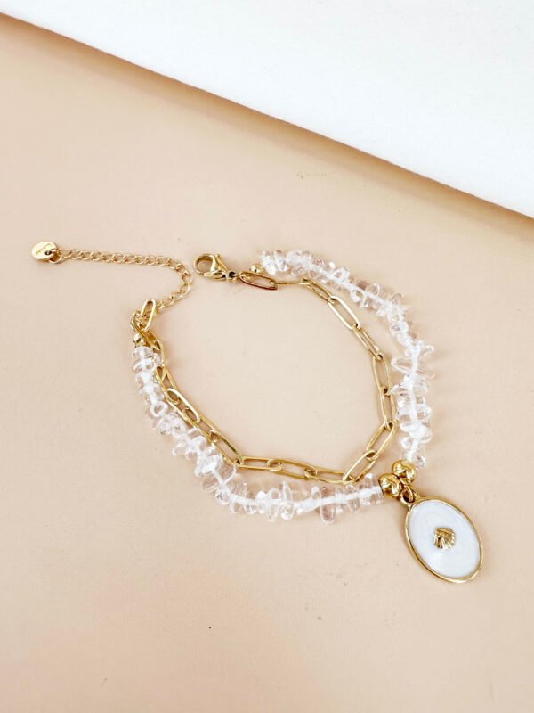Bracelet perles et chaîne en acier inoxydable – Image 2