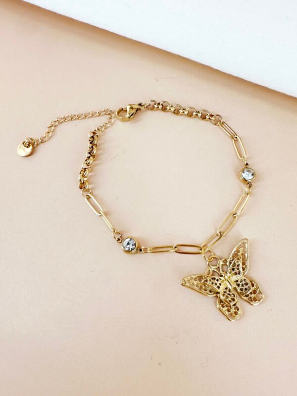 Bracelet chaine papillon en acier inoxydable – Image 2