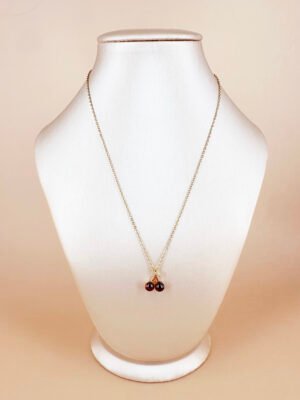 Collier cerise en acier inoxydable