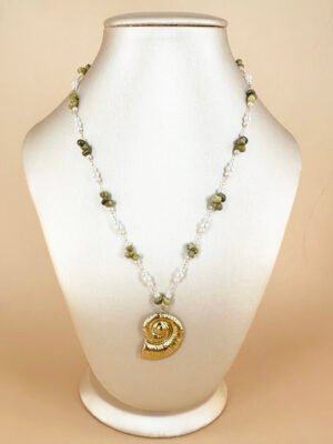 Collier chaîne et pendentif coquillage en acier inoxydable
