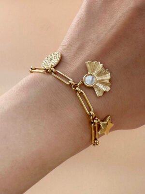 Bracelet breloque en acier inoxydable