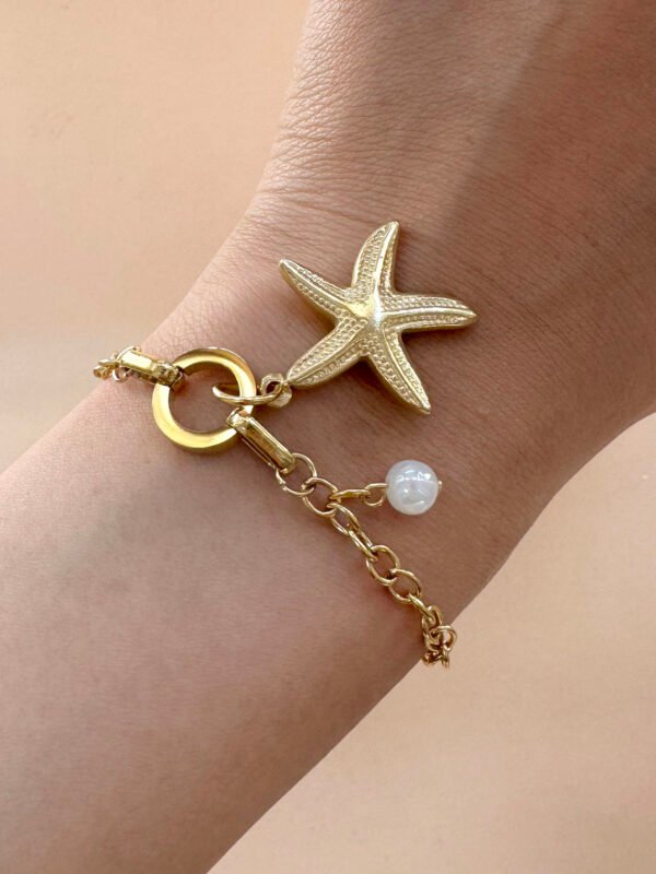 Bracelet breloque étoile de mer en acier inoxydable