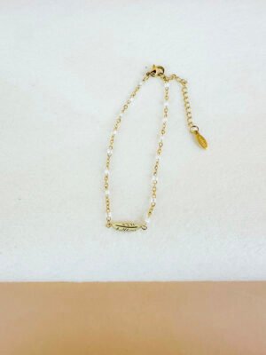 Bracelet chaîne avec plume