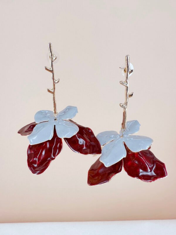 Grande boucles d'oreilles Fleurs – Image 3