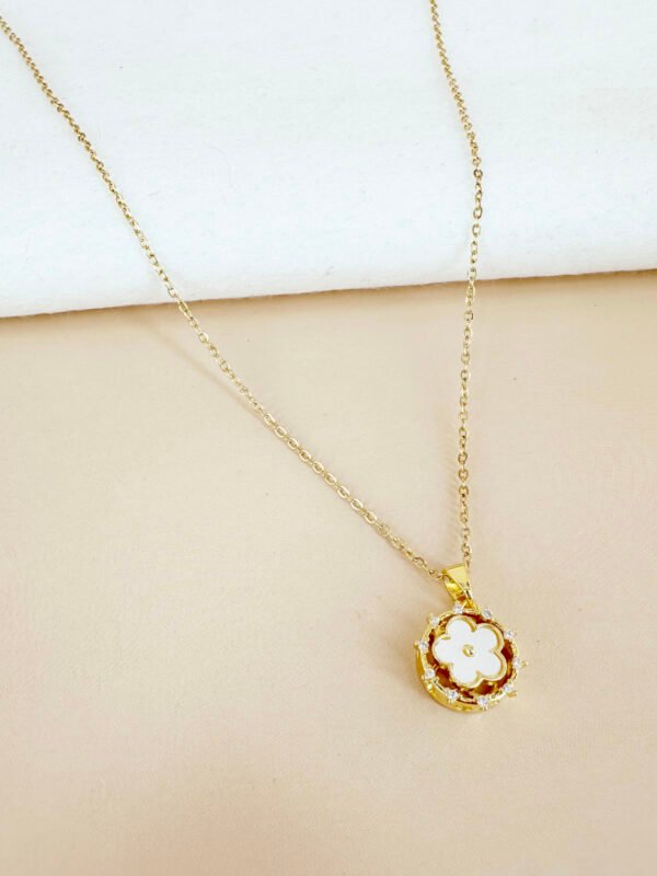 Collier Rotatif Fleurs en acier inoxydable