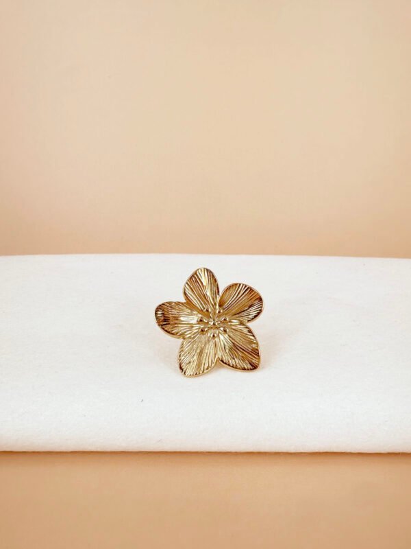 Bague Fleur en acier inoxydable
