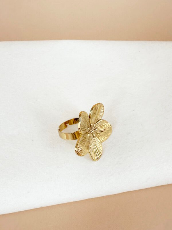 Bague Fleur en acier inoxydable – Image 2