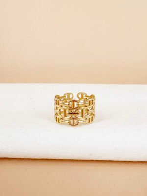 Bague motif maillon