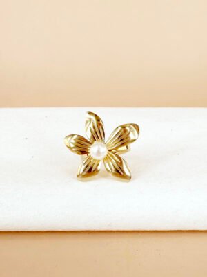 Bague Fleur et perle