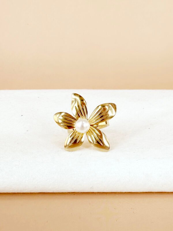 Bague Fleur et perle