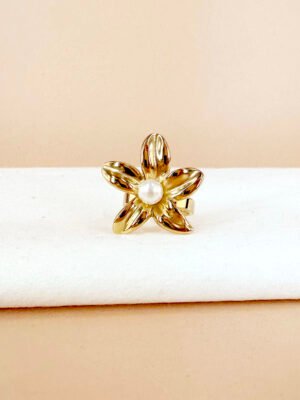 Bague Fleur et perle