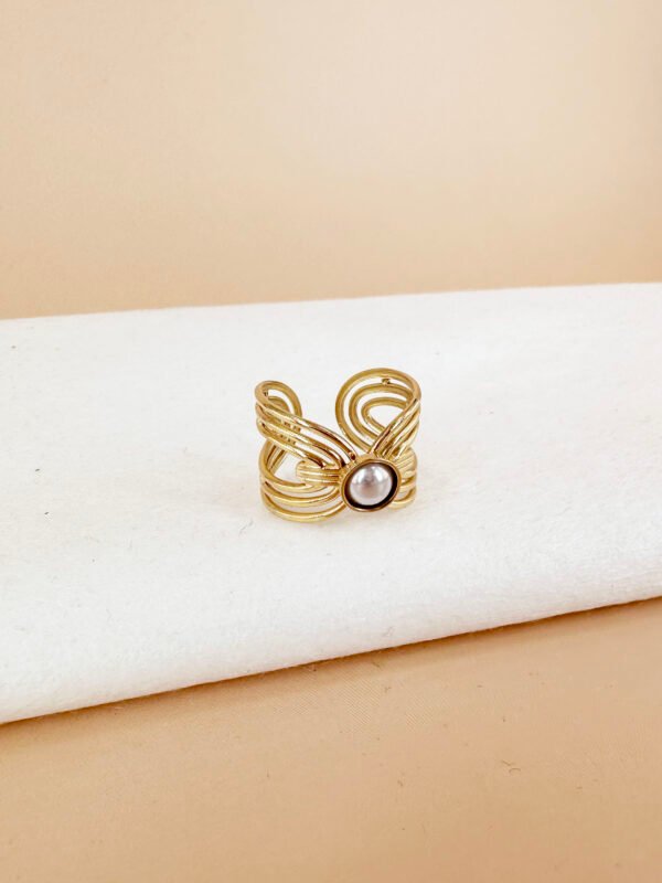 Bague motif avec perle – Image 2