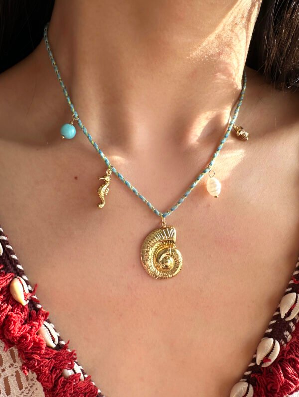 Collier cordon avec charms coquillage en acier inoxydable – Image 4