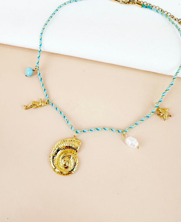 Collier cordon avec charms coquillage en acier inoxydable – Image 2