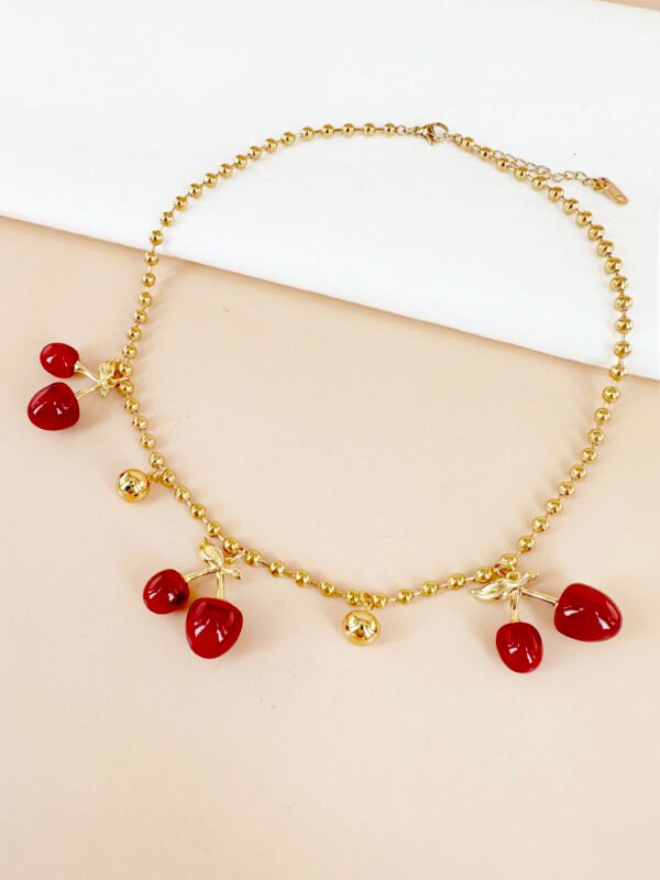 Collier avec multiples cerises en acier inoxydable – Image 2