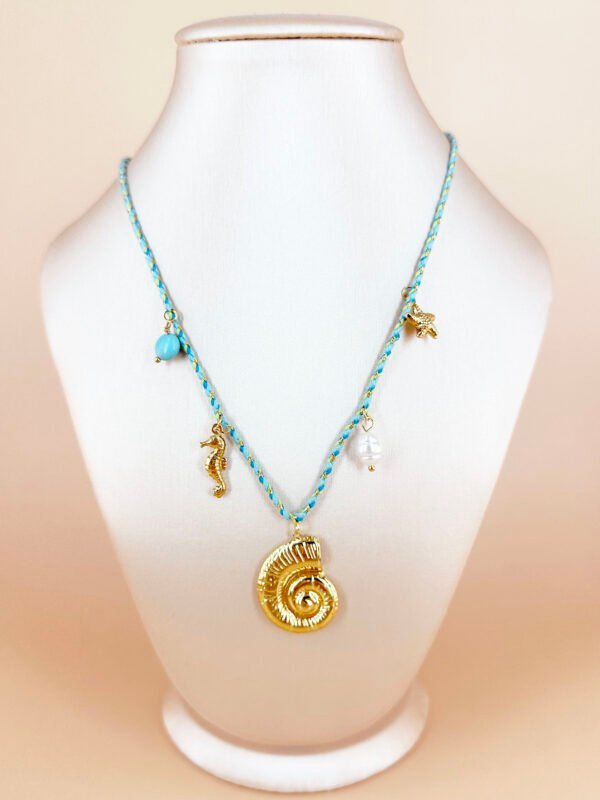 Collier cordon avec charms coquillage en acier inoxydable – Image 3