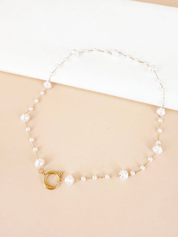 Collier chaine et perles avec fermoir pour charms
