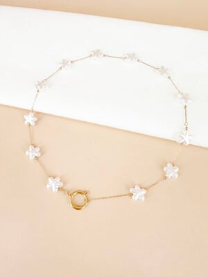 Collier chaine et perles avec fermoir pour charms
