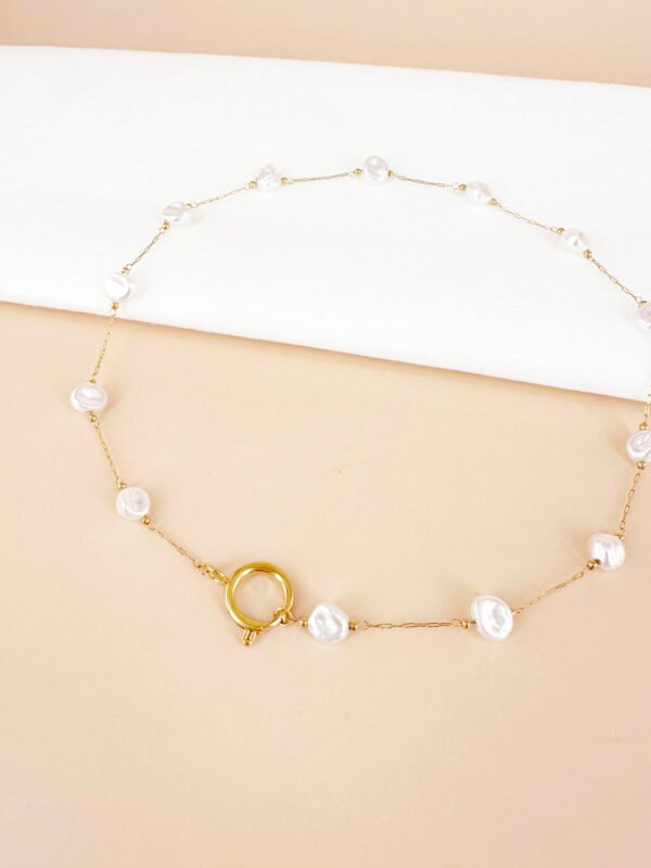 Collier chaine et perles avec fermoir pour charms
