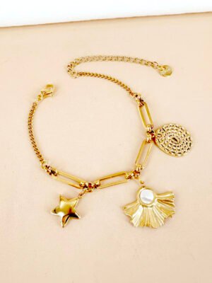 Bracelet breloque en acier inoxydable