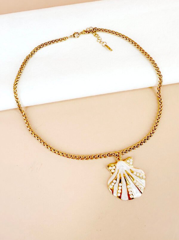 Collier pendentif coquillage blanc – Image 2